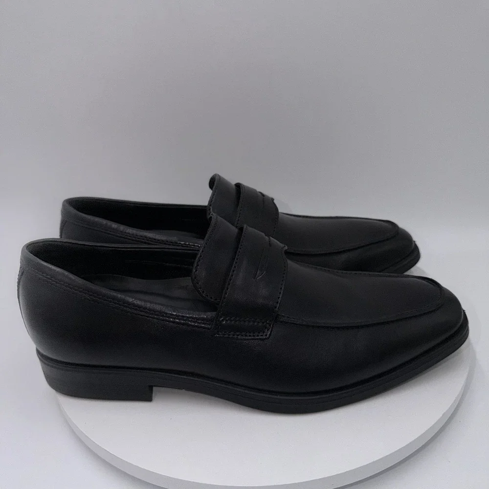 Ecco Men's Melbourne Penny Loafer Black Leather Dress Shoes Size 10 EU 44